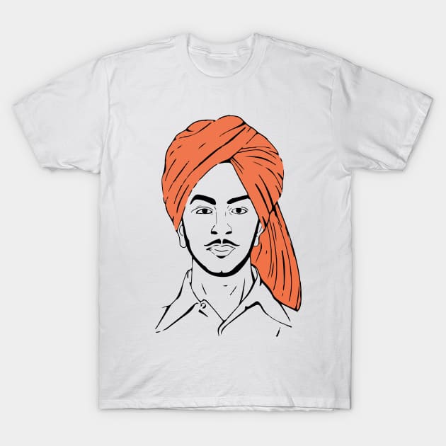 Bhagat Singh The Punjabi Indian Hero Freedom Fighter shirt T-Shirt by alltheprints